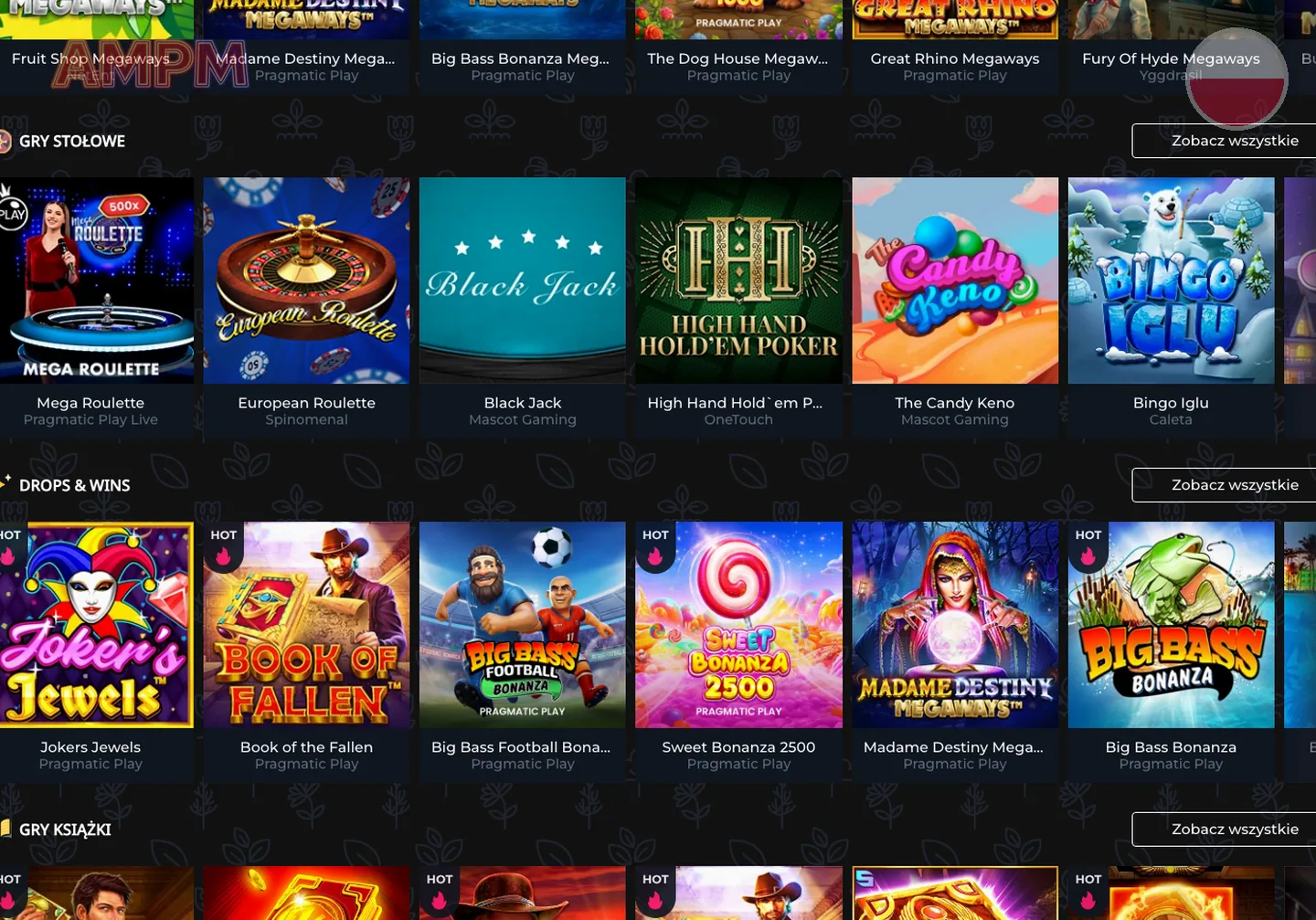 AMPM Casino – gry i automaty