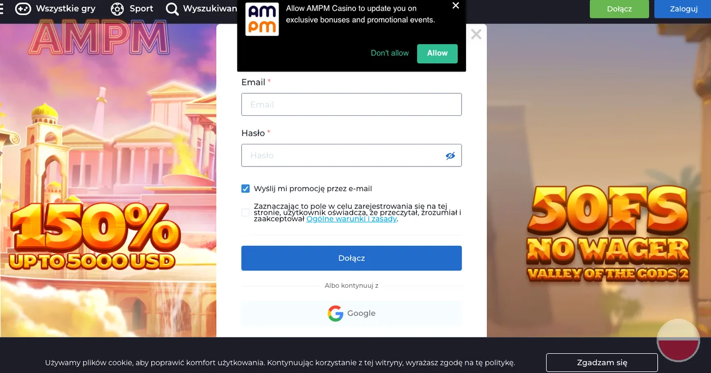 AMPM Casino – rejestracja