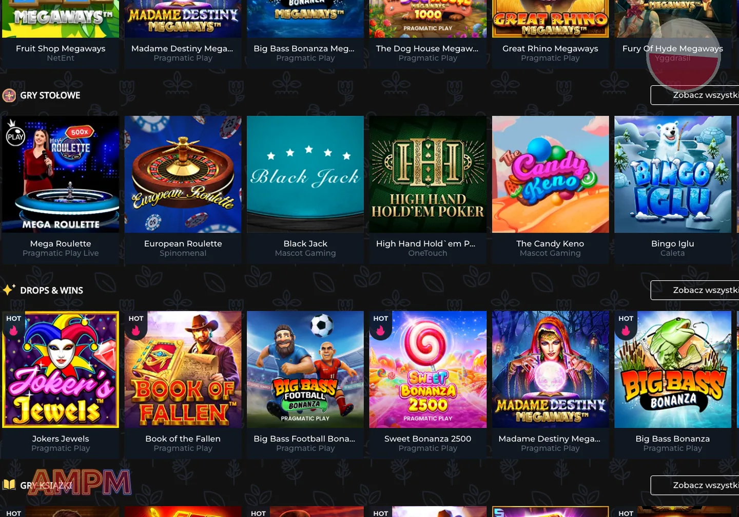AMPM Casino – gry i automaty