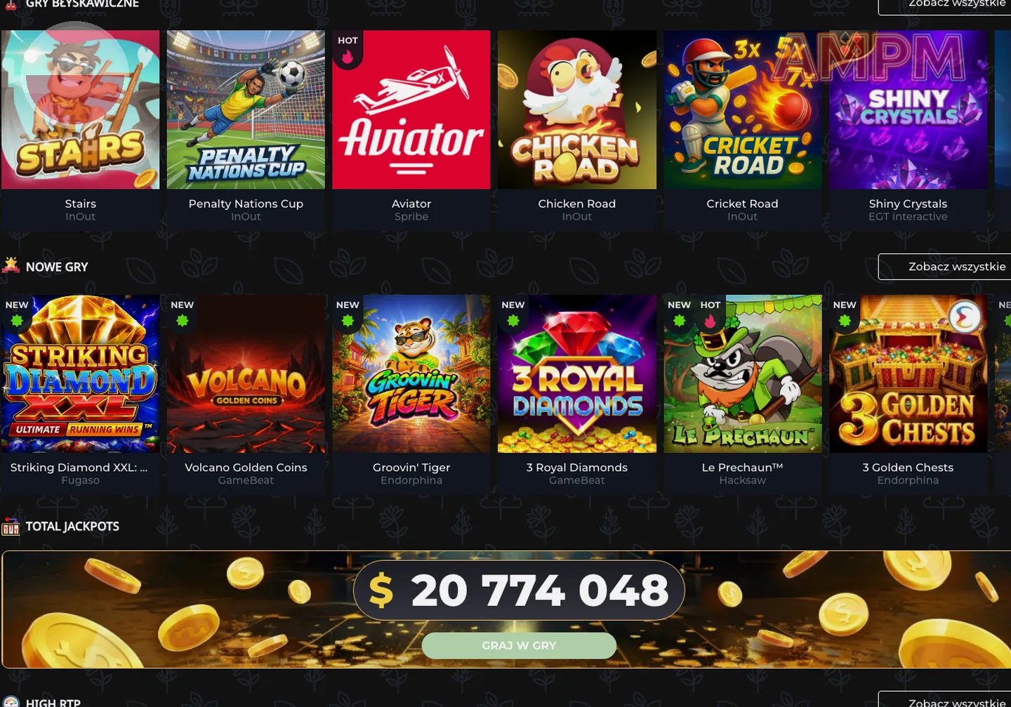 AMPM Casino – gry i automaty
