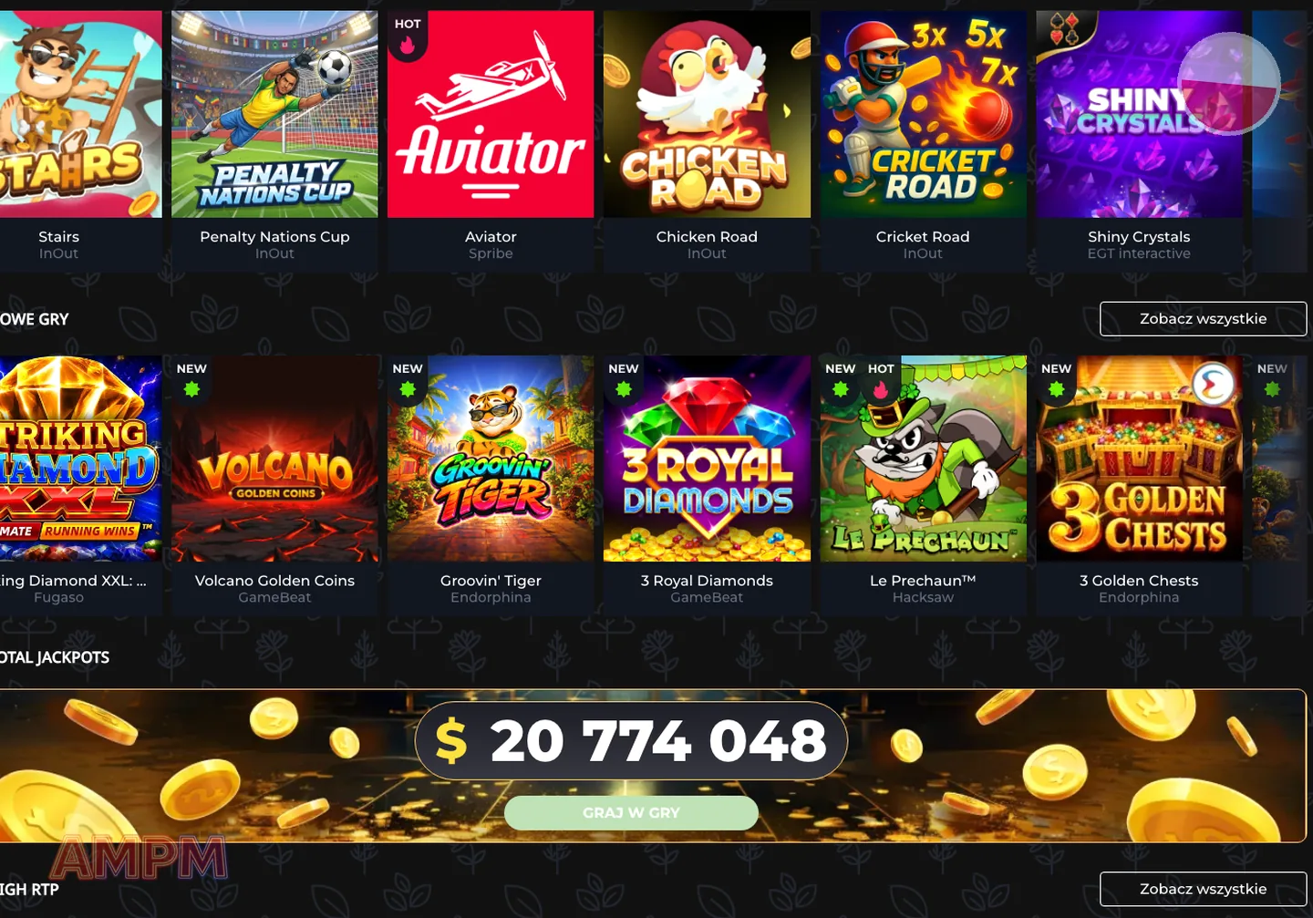 AMPM Casino – gry i automaty