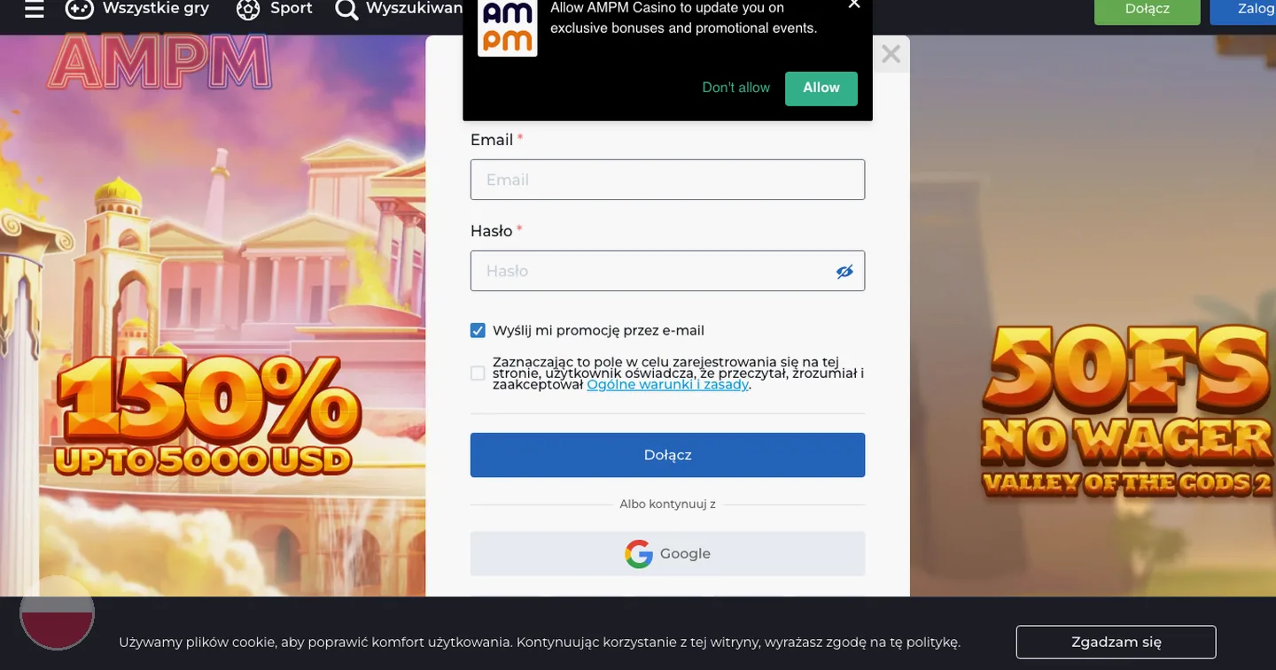 AMPM Casino – rejestracja
