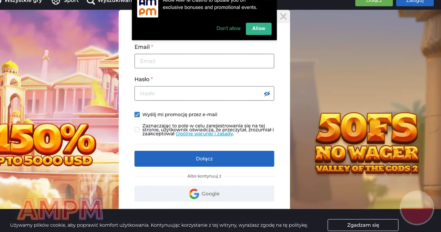 AMPM Casino – rejestracja